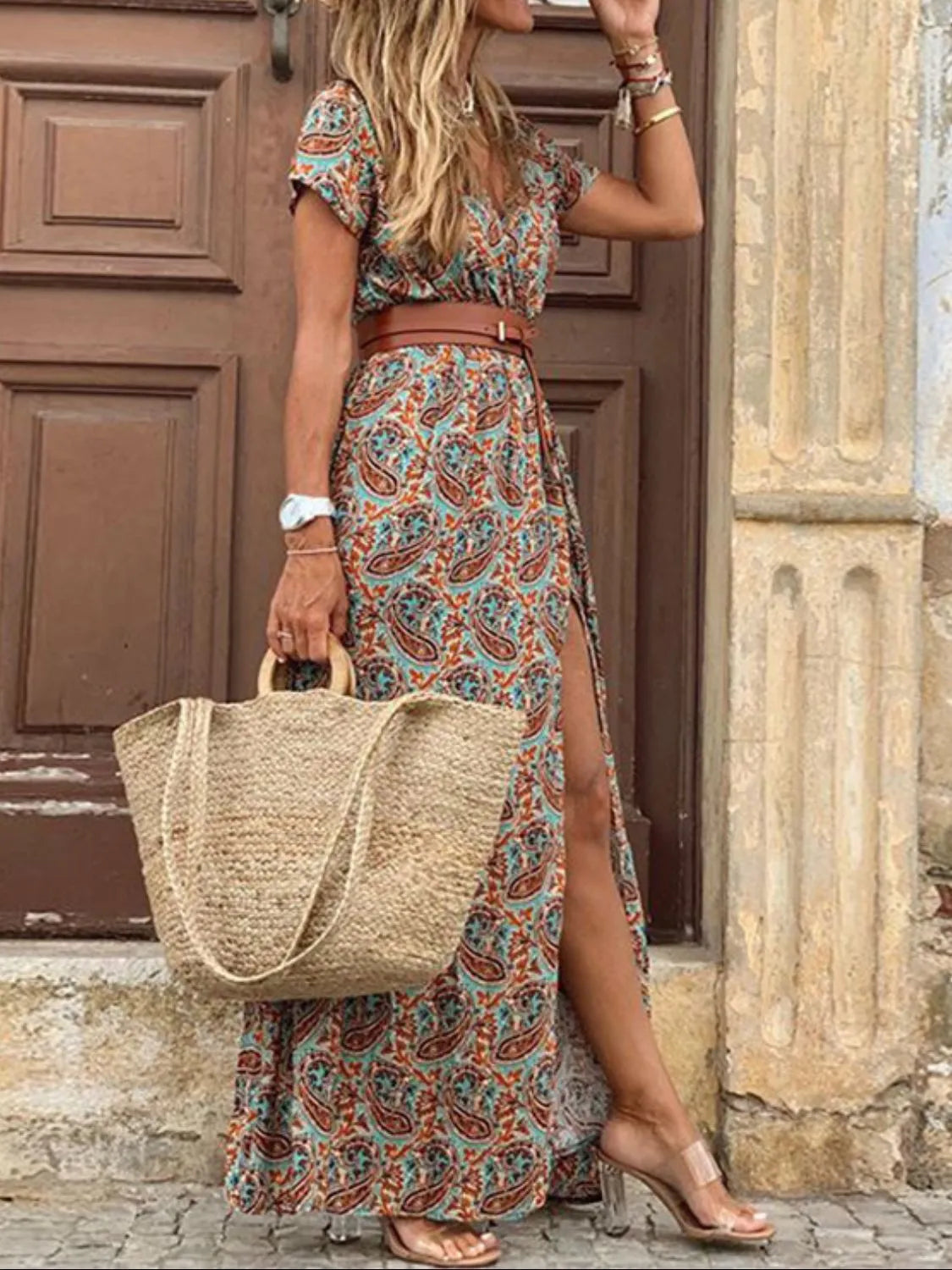 Charleigh Sleeve Tiered Maxi PLUS Dress