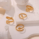 Titanium Steel Snake Shape Bypass Ring - Charming Charlie