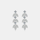 925 Sterling Silver Moissanite Leaf Earrings - Charming Charlie