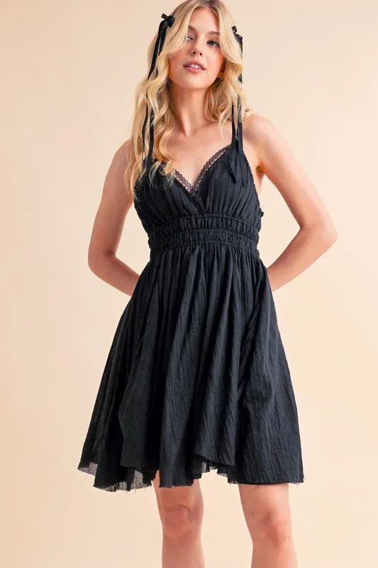 white christmas dresses Aemi+Co Lace Detail Mini Cami Dress – Charming Charlie