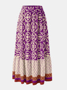 Geometric Elastic Waist Maxi Skirt - Charming Charlie