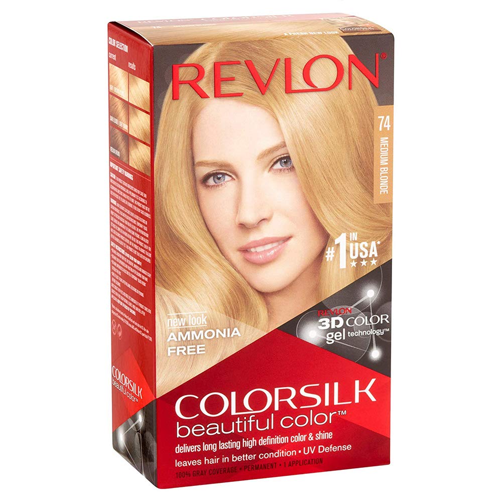 Revlon ColorSilk Hair Color [74] Medium Blonde 1 Each (Pack of 5) - Charming Charlie