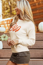BOO Round Neck Long Sleeve Sweater - Charming Charlie