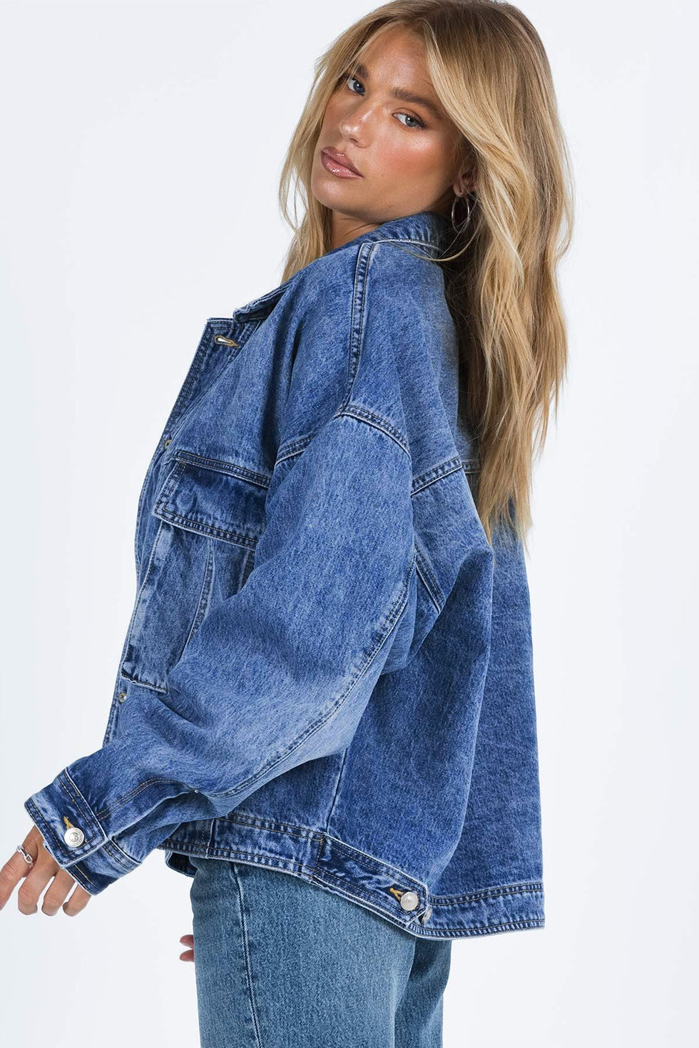 Collared Neck Button Up Long Sleeve Coat