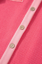 Two Tone Button Up Drop Shoulder Shacket - Charming Charlie