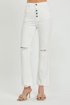 RISEN  Full Size High Rise Button Fly Straight Ankle Jeans - Charming Charlie