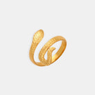 Titanium Steel Snake Shape Bypass Ring - Charming Charlie