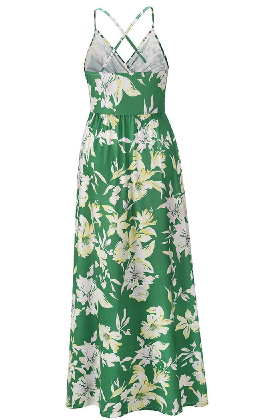 Printed Surplice Maxi Cami Dress