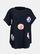 Sequin Round Neck Short Sleeve T-Shirt - Charming Charlie