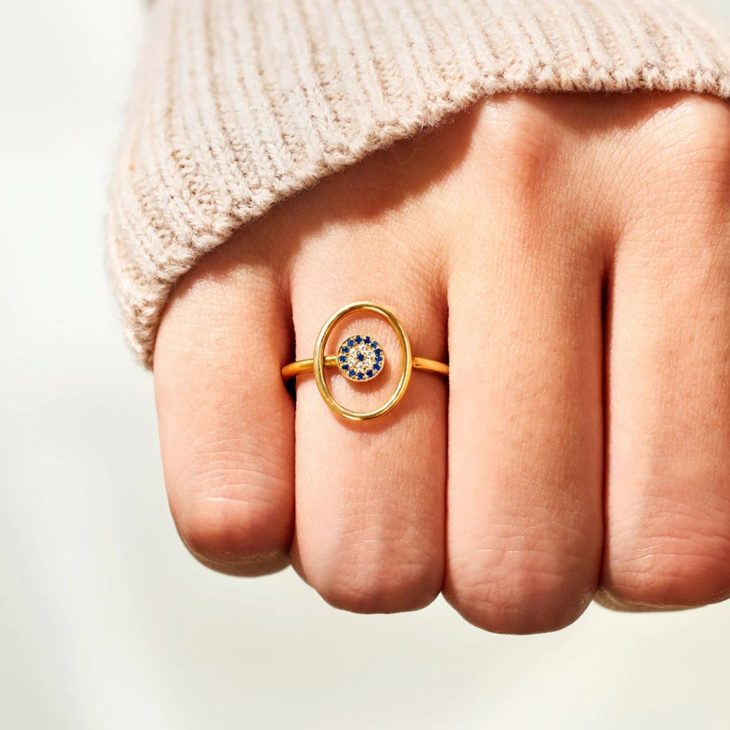 925 Sterling Silver Evil Eye Ring - Charming Charlie