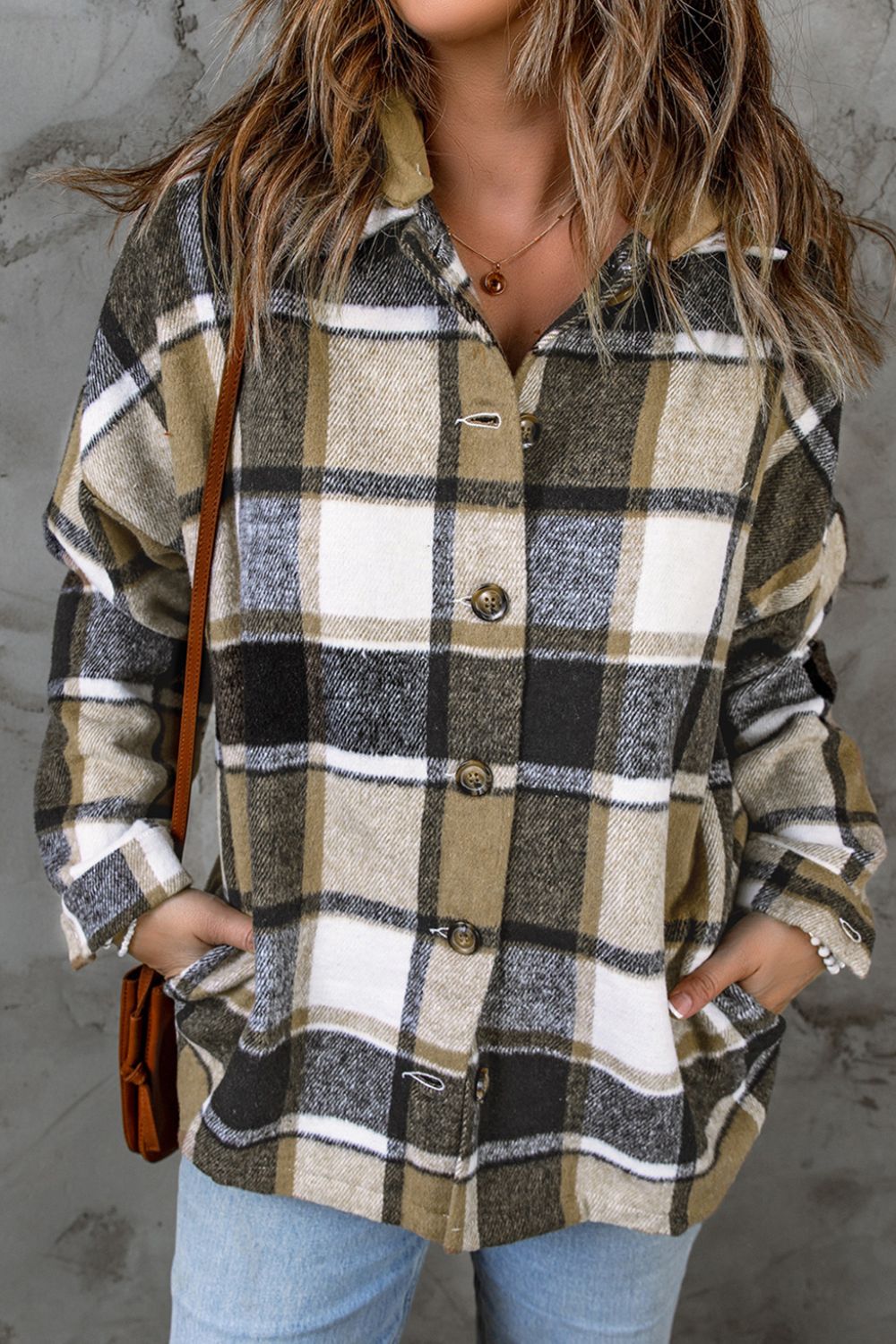 Plaid Button Up Hooded Shacket - Charming Charlie
