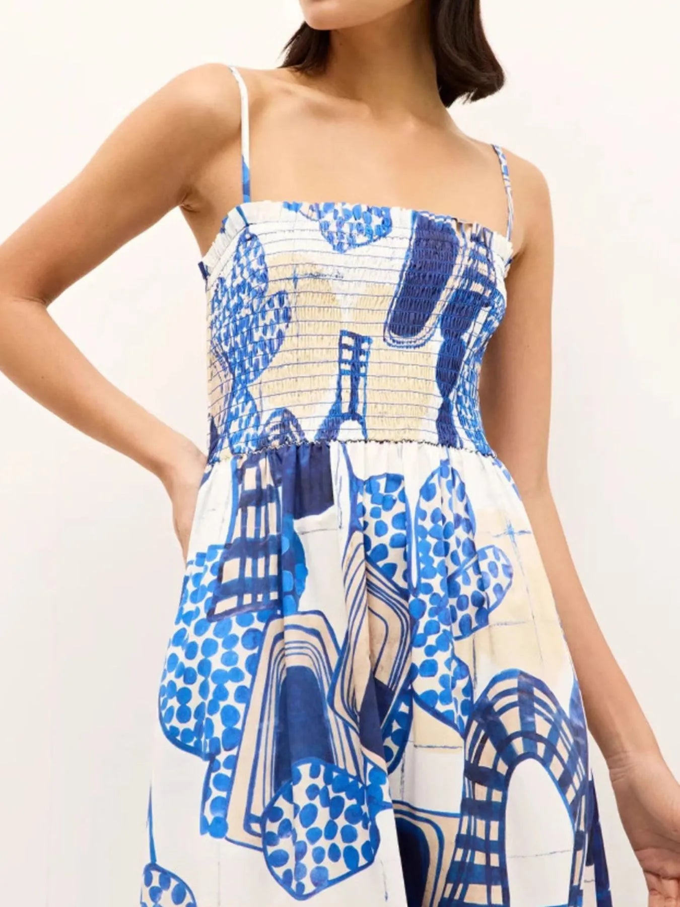 Striped Square Neck Cami Dress