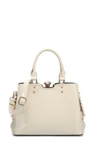 Double Handle Frame Satchel with Rhinestones Patent Leather - Charming Charlie