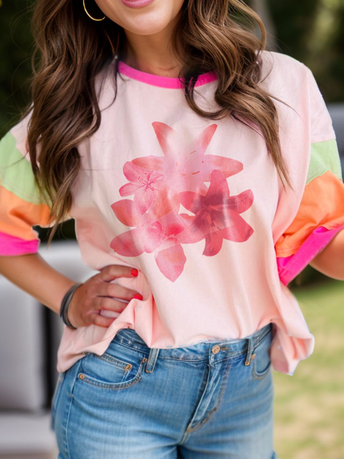 Graphic Round Neck Half Sleeve T-Shirt - Charming Charlie