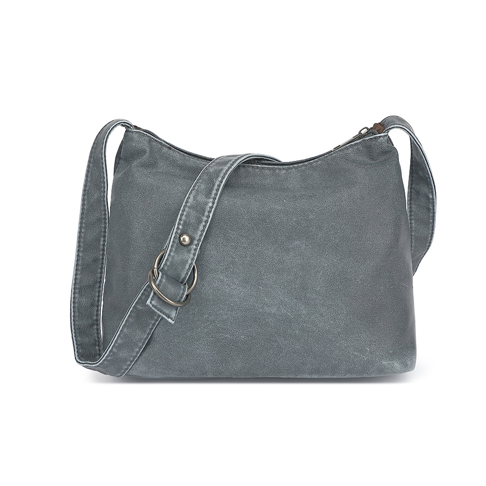 Washed Large Crossbody with Front Zip Pockets - Charming Charlie