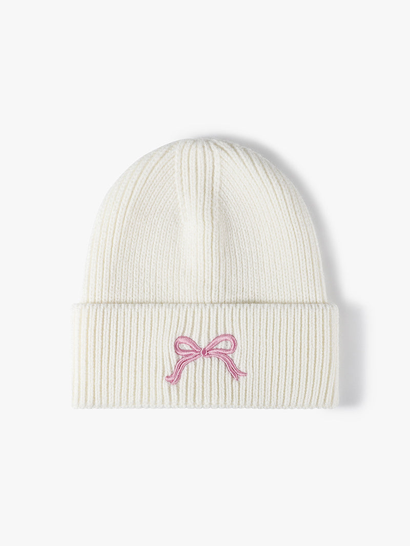 Embroidered Bow Knit Hat - Charming Charlie