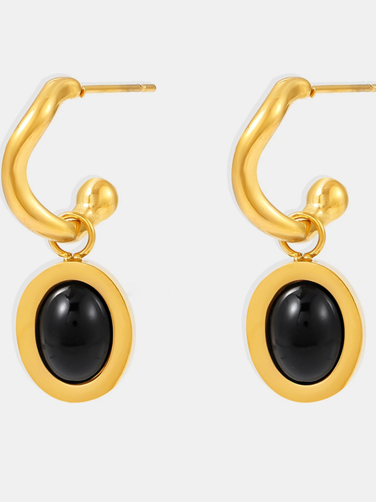 Stainless Steel Oval Drop Earrings - Charming Charlie
