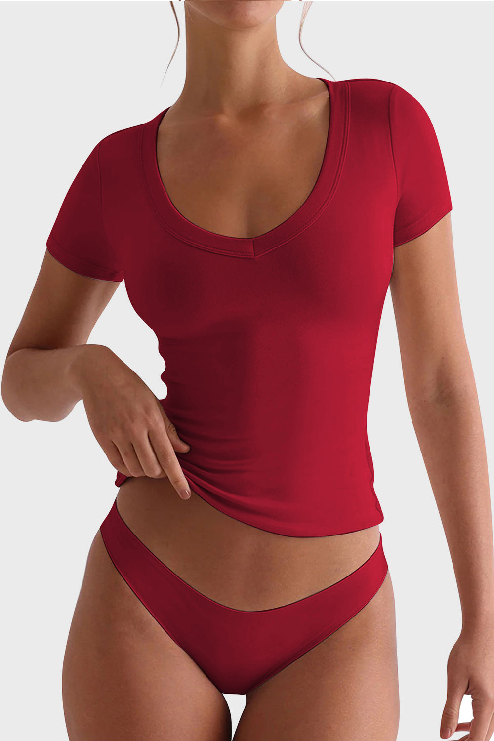 Lovelet Scoop Neck Short Sleeve T-Shirt - Charming Charlie