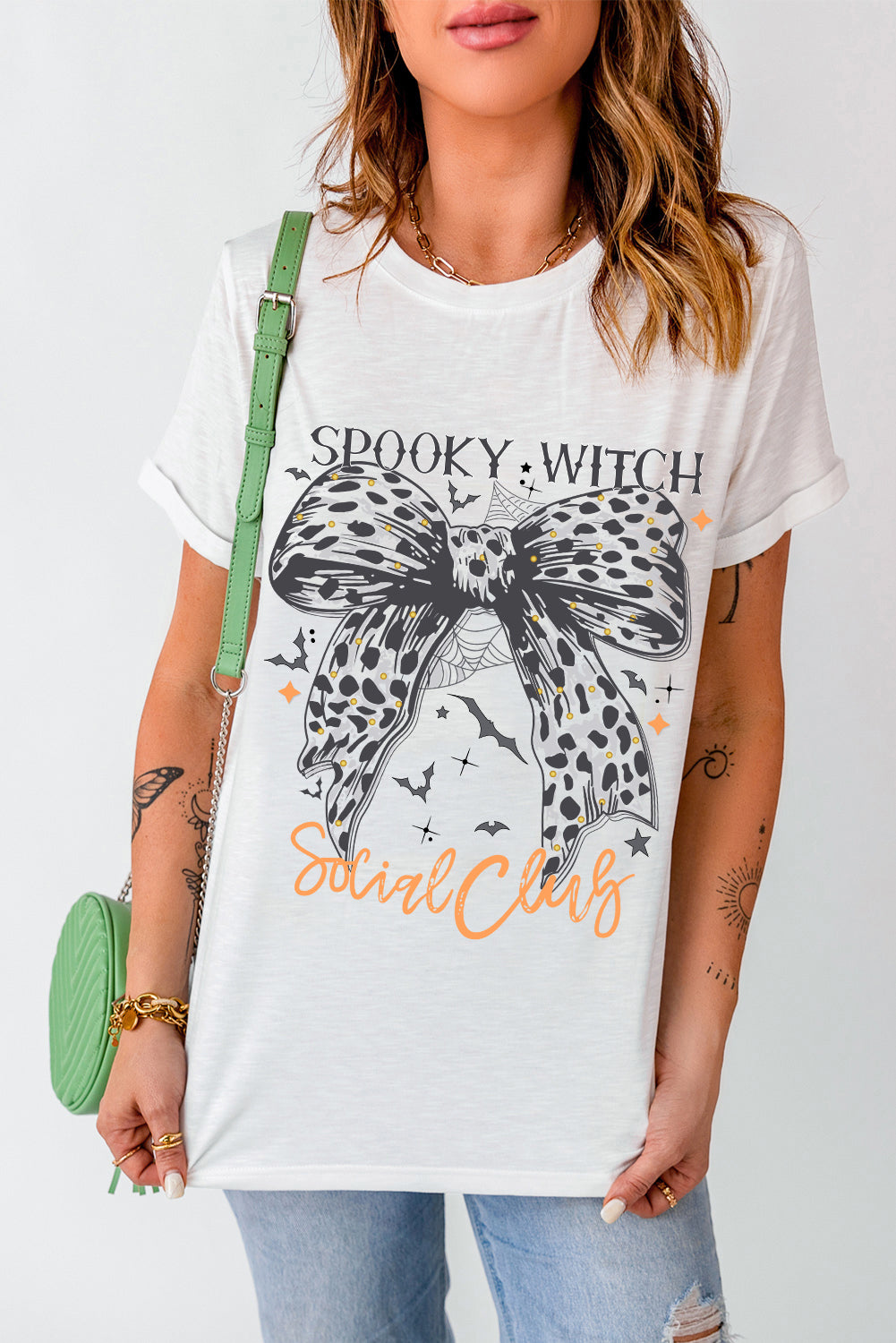 Graphic Round Neck Short Sleeve T-Shirt - Charming Charlie