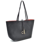 Women’s Pebbled Faux Leather Reversible 2 in 1 Tote Shoulder Handbag Crossbody Bag - Tote Bag