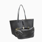Women’s Pebbled Faux Leather Reversible 2 in 1 Tote Shoulder Handbag Crossbody Bag - Tote Bag