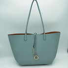 Women’s Pebbled Faux Leather Reversible 2 in 1 Tote Shoulder Handbag Crossbody Bag - Tote Bag