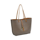 Women’s Pebbled Faux Leather Reversible 2 in 1 Tote Shoulder Handbag Crossbody Bag - Tote Bag