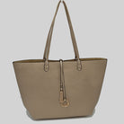 Women’s Pebbled Faux Leather Reversible 2 in 1 Tote Shoulder Handbag Crossbody Bag - Tote Bag
