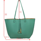 Women’s Pebbled Faux Leather Reversible 2 in 1 Tote Shoulder Handbag Crossbody Bag - Tote Bag