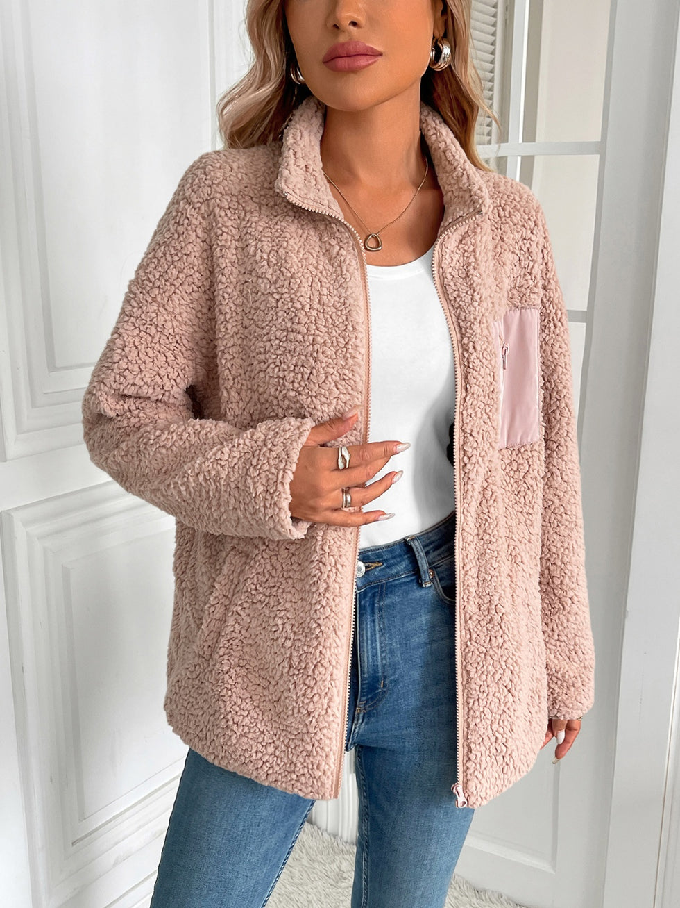 Ivy Lane Zip Up Dropped Shoulder Jacket main image 0