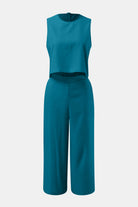 Round Neck Top and Wide Leg Pants Set - Charming Charlie