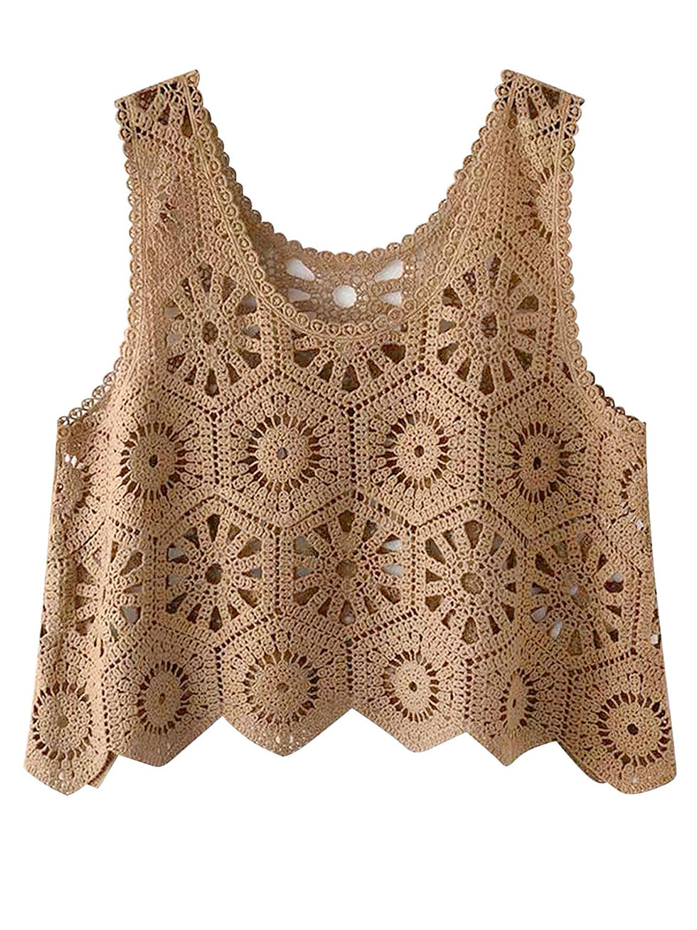 Knitted round neck sleeveless vest