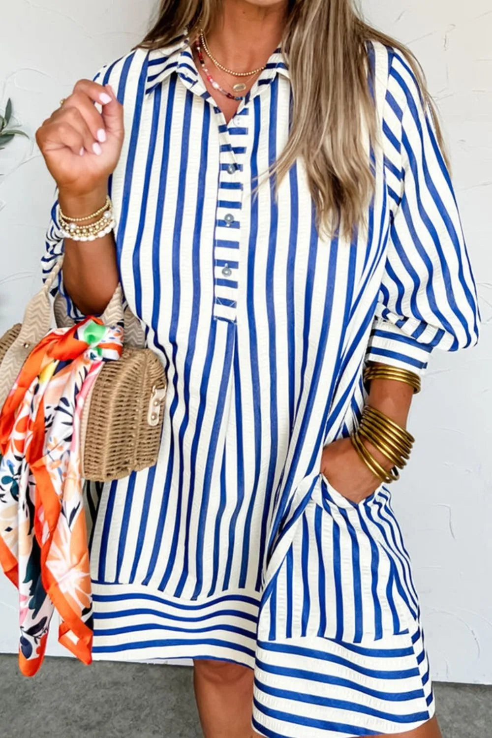 Striped Button Front Dress – Charming Charlie