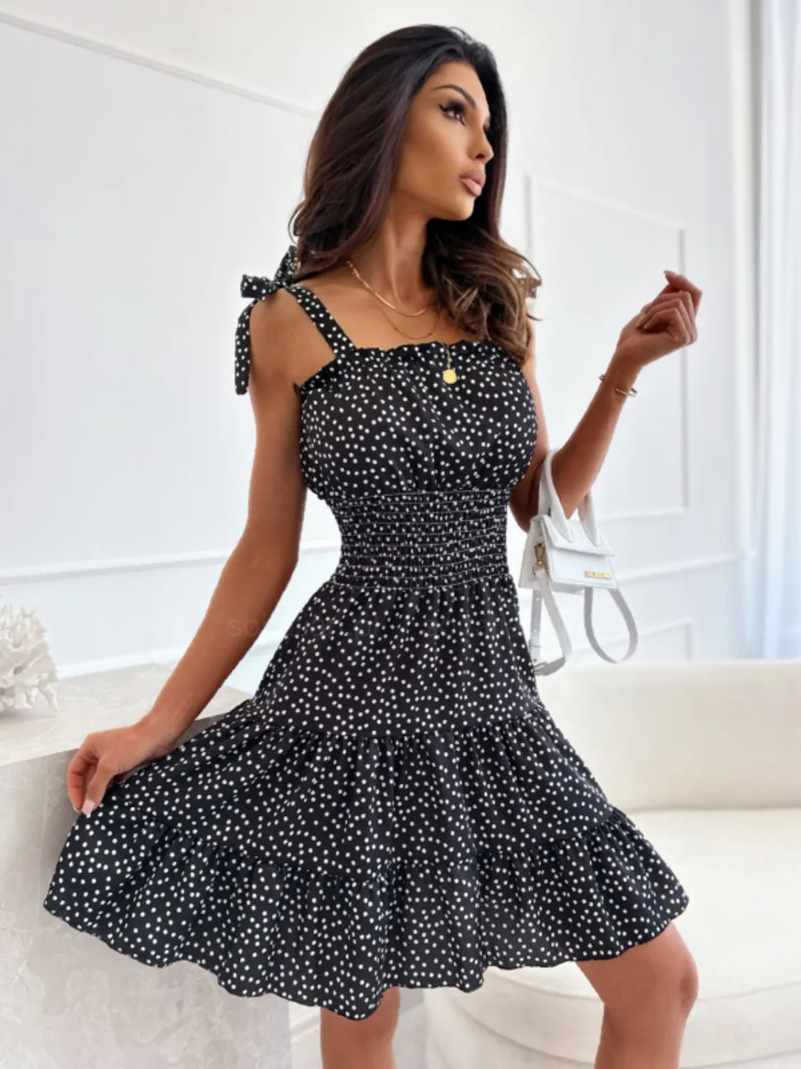 Polka Dot Square Neck Mini Cami Dress – Charming Charlie