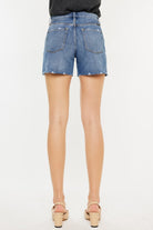 Kancan Distressed High Waist Denim Shorts - Charming Charlie