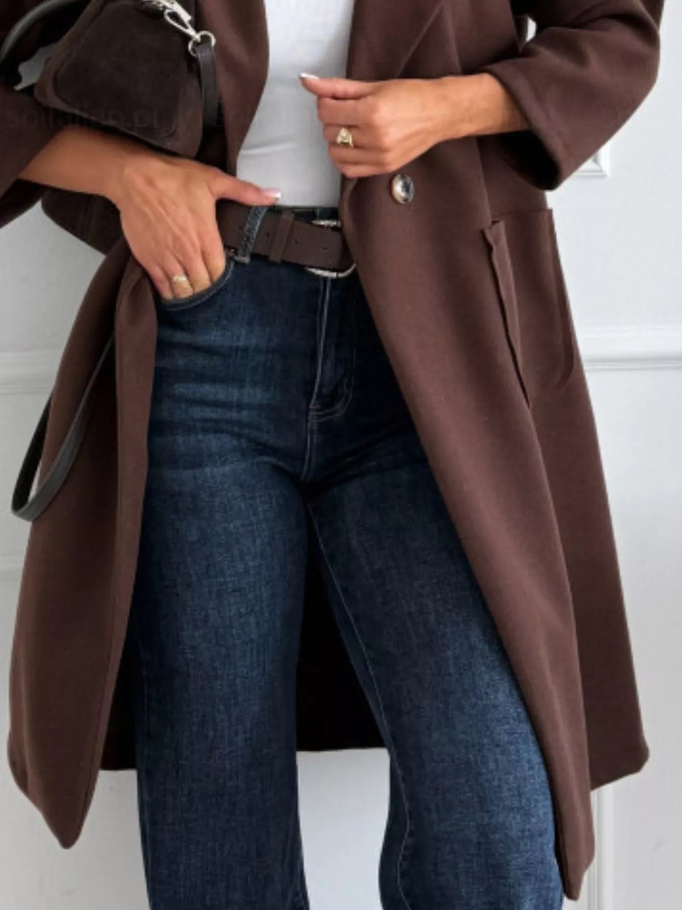 Long-Sleeve Single-Breasted Trench Coat – Charming Charlie