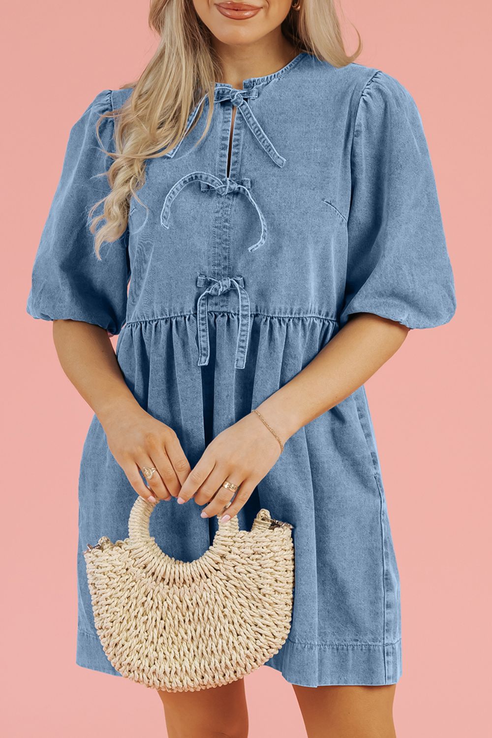 white christmas dresses Easel Long Sleeve Washed Denim Dress The Colony Shop white christmas dresses Easel Long Sleeve Washed Denim Dress The Colony Shop