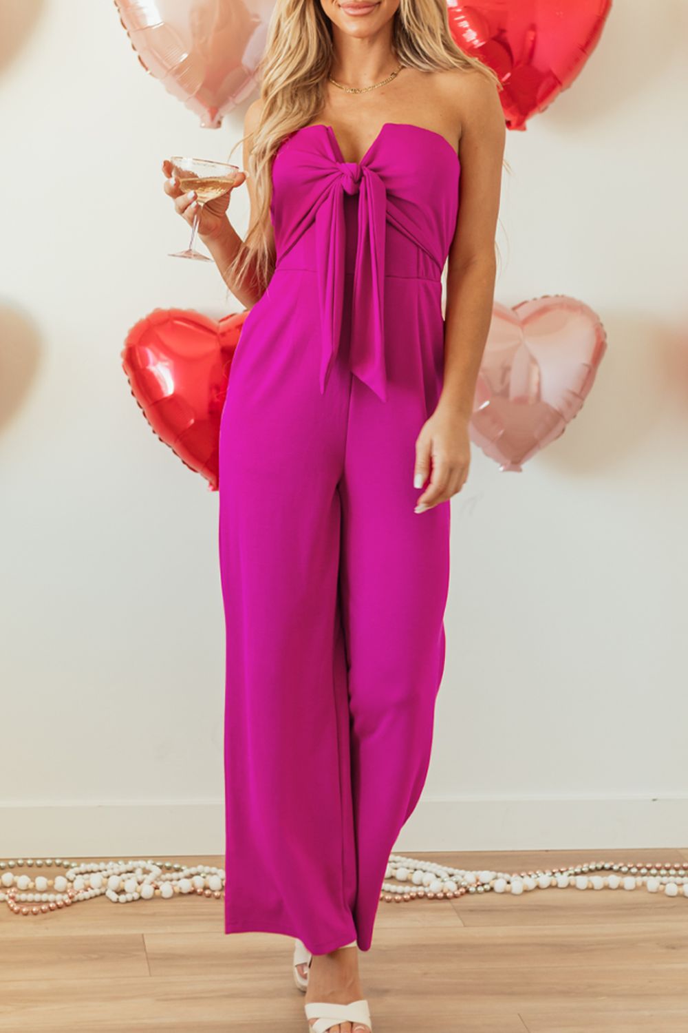 Tied Tube Wide Leg Jumpsuit - Charming Charlie
