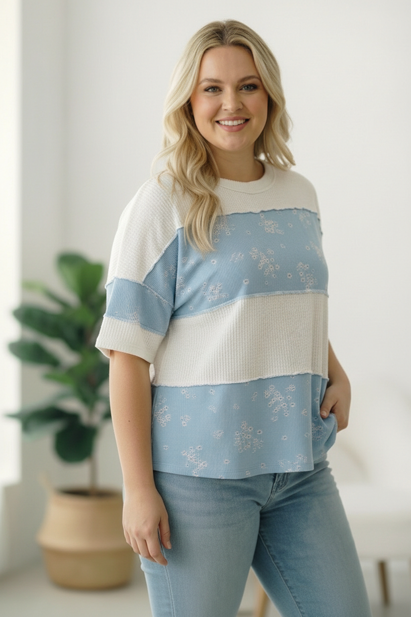 Violets are Blue Colorblock Top - Charming Charlie