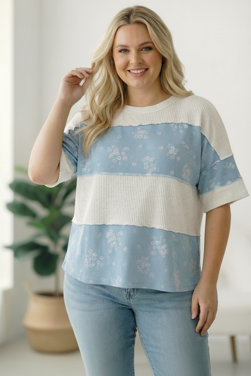 Violets are Blue Colorblock Top - Charming Charlie