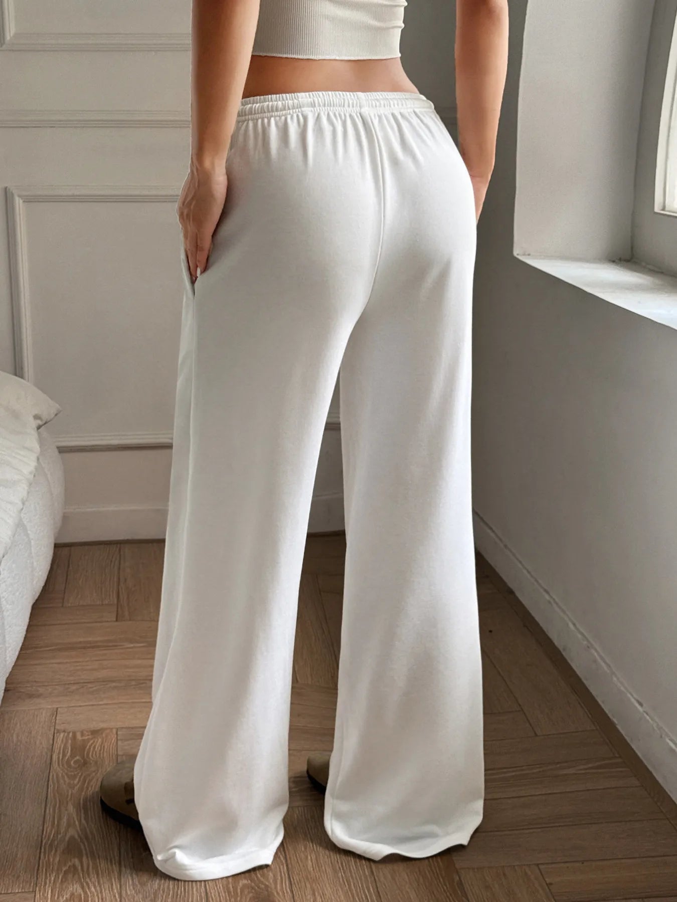 Drawstring Wide Leg Active Pants main image 0