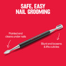 Revlon Cuticle Pusher and Nail Cleaner, Dual Ended Nail Care Tool, Easy to Use, Stainless Steel (Pack of 1) - Charming Charlie