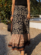 Geometric Elastic Waist Maxi Skirt - Charming Charlie