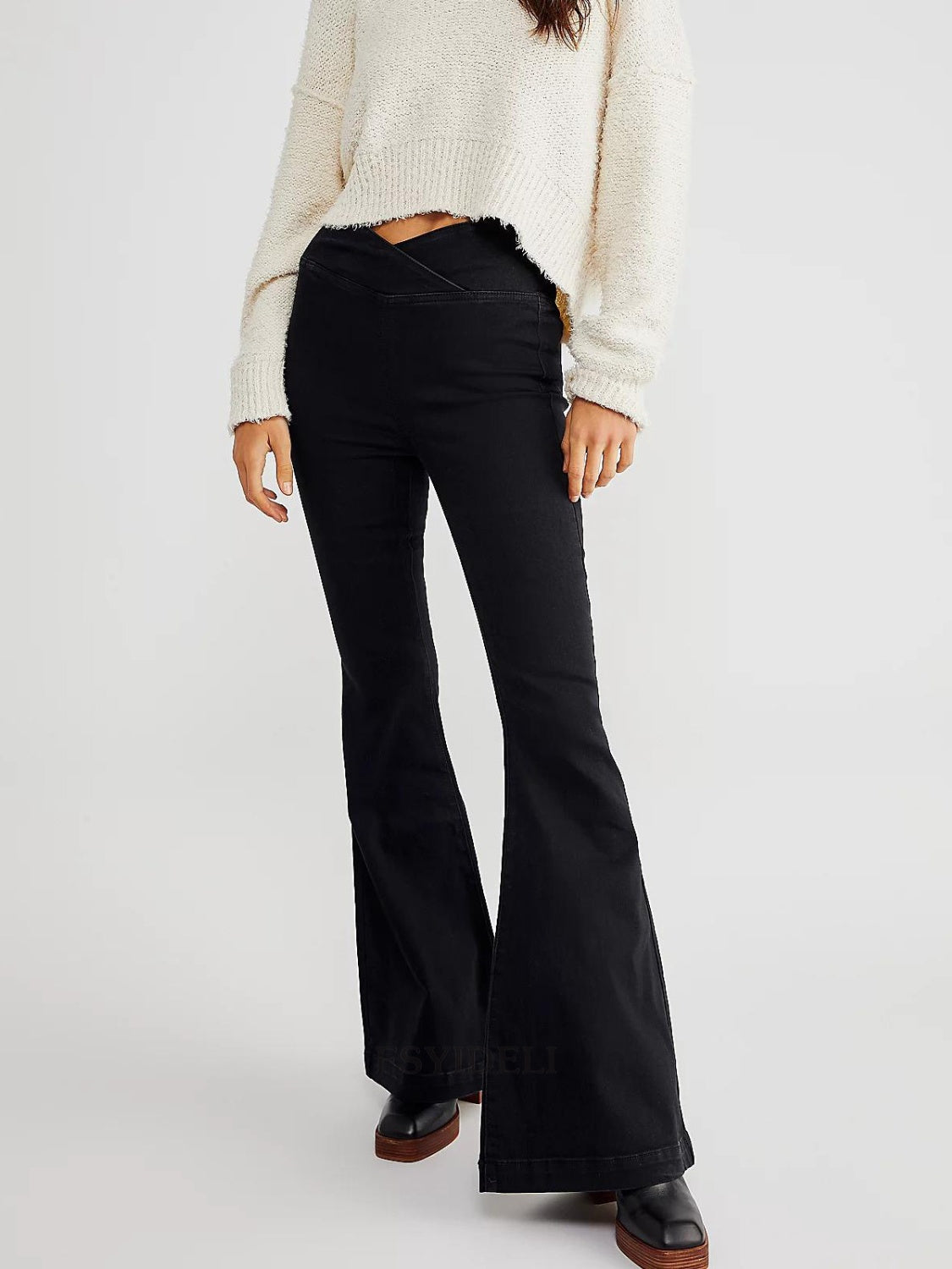 Asymmetric Waist Flare Jeans - Charming Charlie