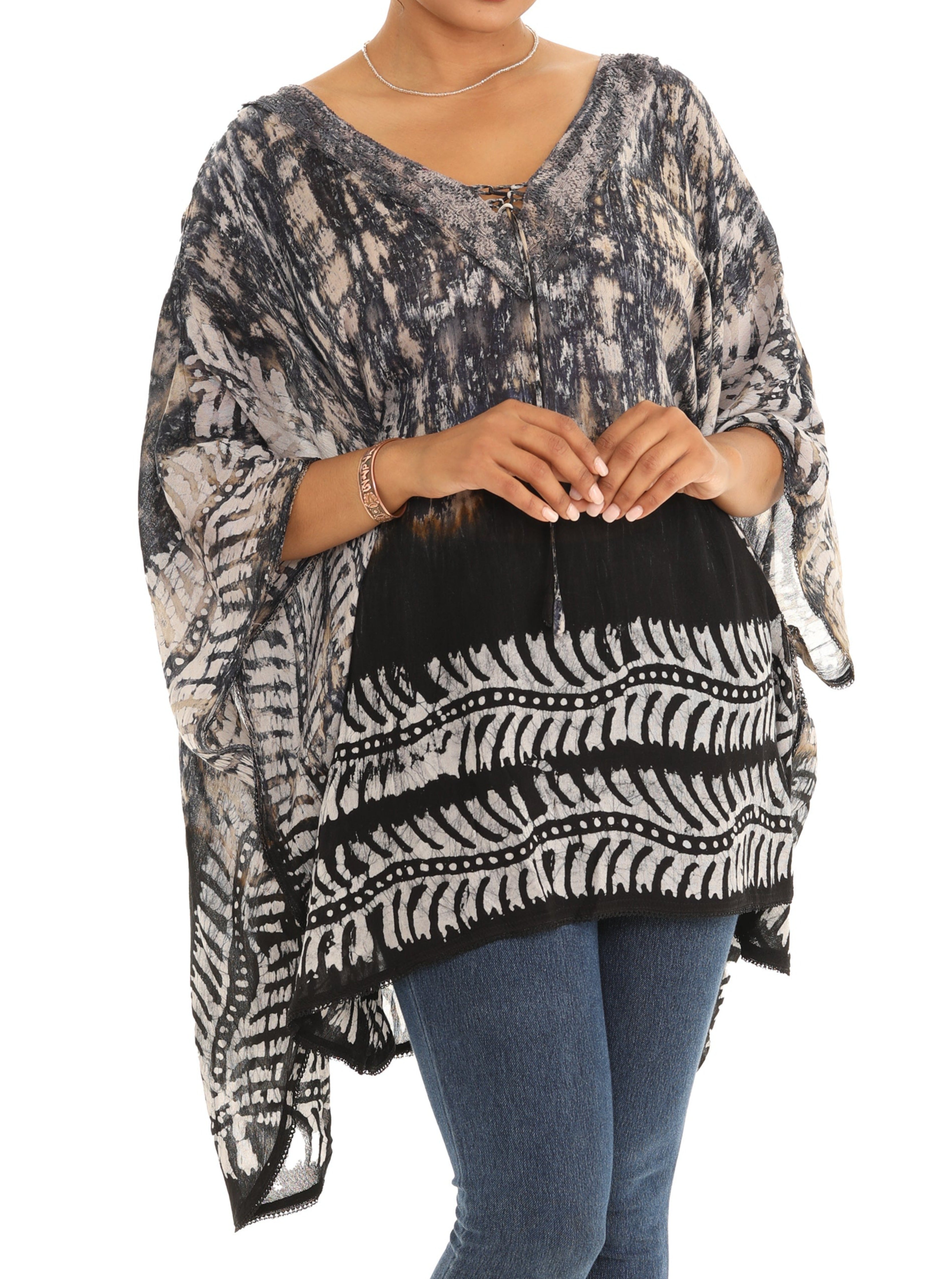 Tie Dye Poncho Style Tunic