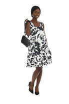 Tropical Leaf Sleeveless A-Line Dress - Shoreline Wear, Inc.