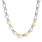 18k Gold and Rhodium Plated Two Tone Interlocking Link Necklace - Charming Charlie