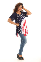 Red & blue stars Stripes top - Shoreline Wear, Inc.