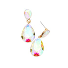 AB Gold Glass Crystal Teardrop Dangle Earrings, these teardrop earrings put on a pop of color to complete your ensemble & make you stand out with any special outfit. The beautifully crafted design adds a gorgeous glow to any outfit on special occasions. Crystal Teardrop sparkling Stones give these stunning earrings an elegant look. Perfectly lightweight, easy to wear & carry throughout the whole day.