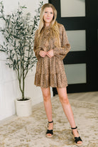 A Cheeky Little Time Tiered Dress in Pecan Brown - Charming Charlie